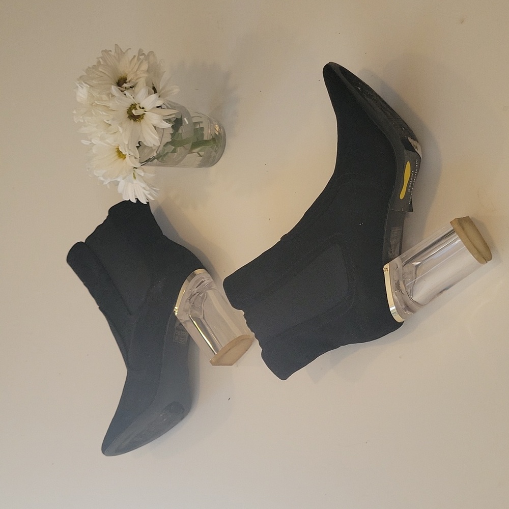 Black Booties With Clear Block Heel - image 3